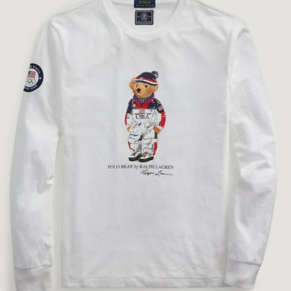 Polo Ralph Lauren Other - Polo Ralph Lauren Mens White Team USA Polo Bear Olympic Tee Shirt Sweater NWT L
